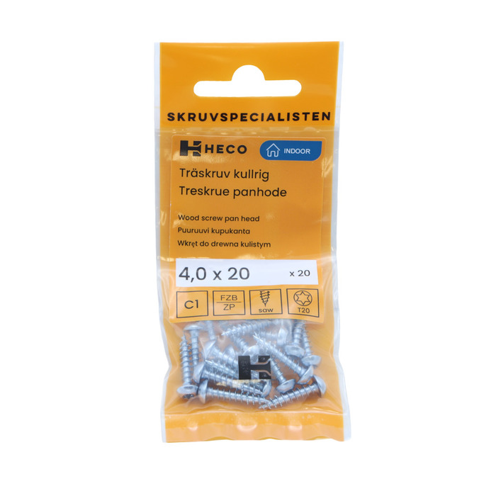Träskruv TRT 4,0 x 20 mm 20-pack Heco